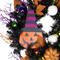 24'' Unlit Jack-O-Lantern in Witches Hat Halloween Pine Wreath